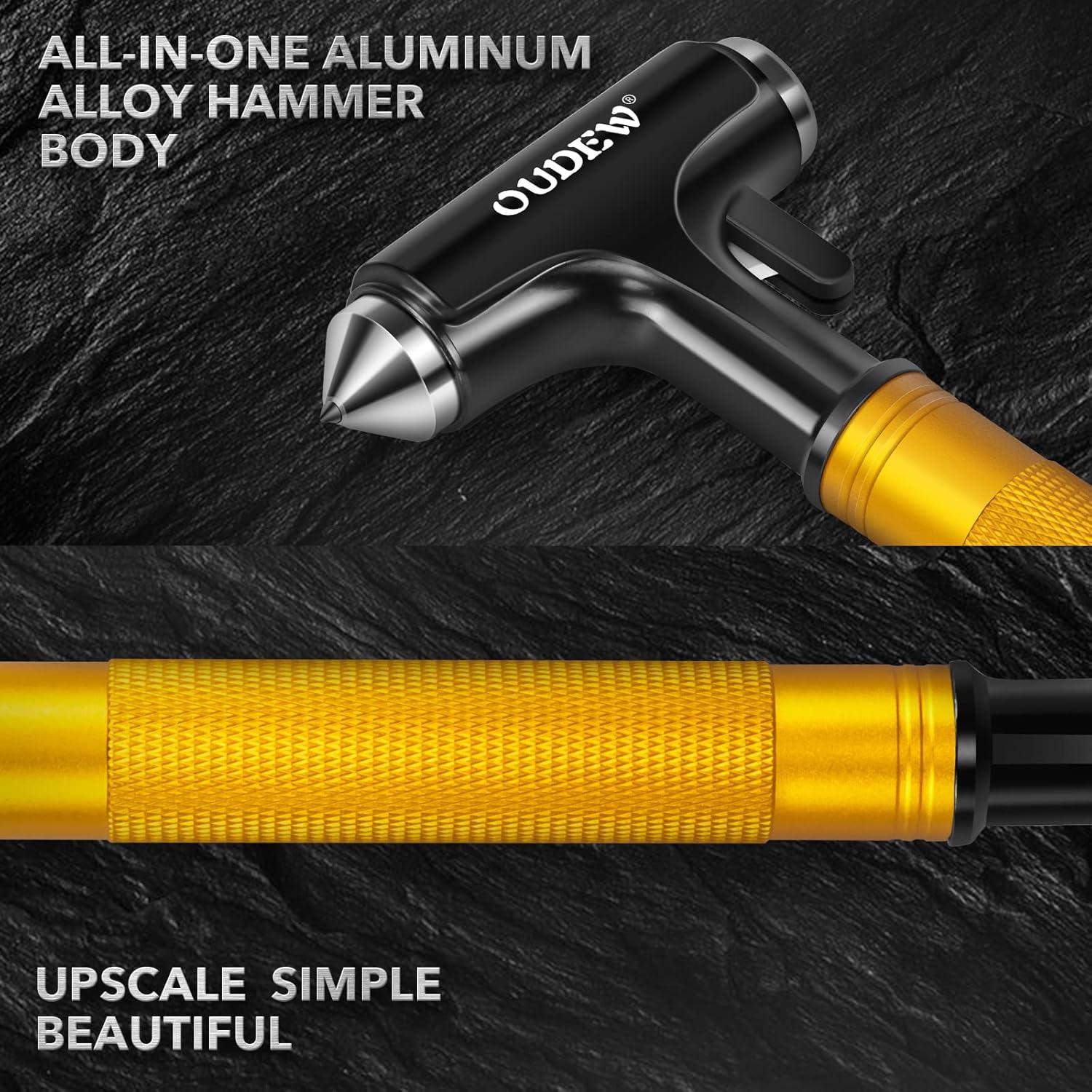 Martillo de Seguridad OUDEW 2 en 1 Dorado para Automóviles