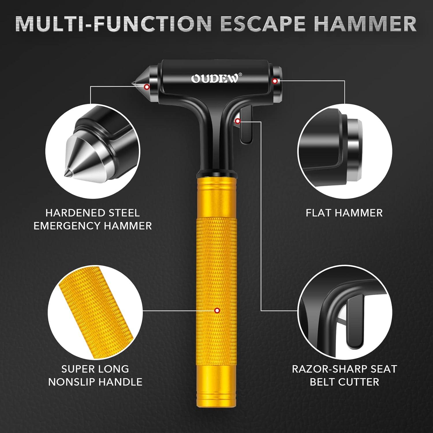 Martillo de Seguridad OUDEW 2 en 1 Dorado para Automóviles