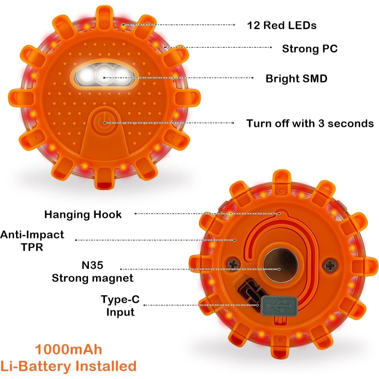Flares LED Ecoangel 6 Pack USB-C Recargables 1000mAh