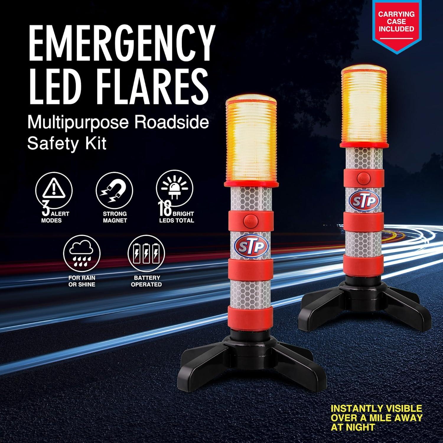 Flares LED de Emergencia STP - 3 Modos, Alta Visibilidad