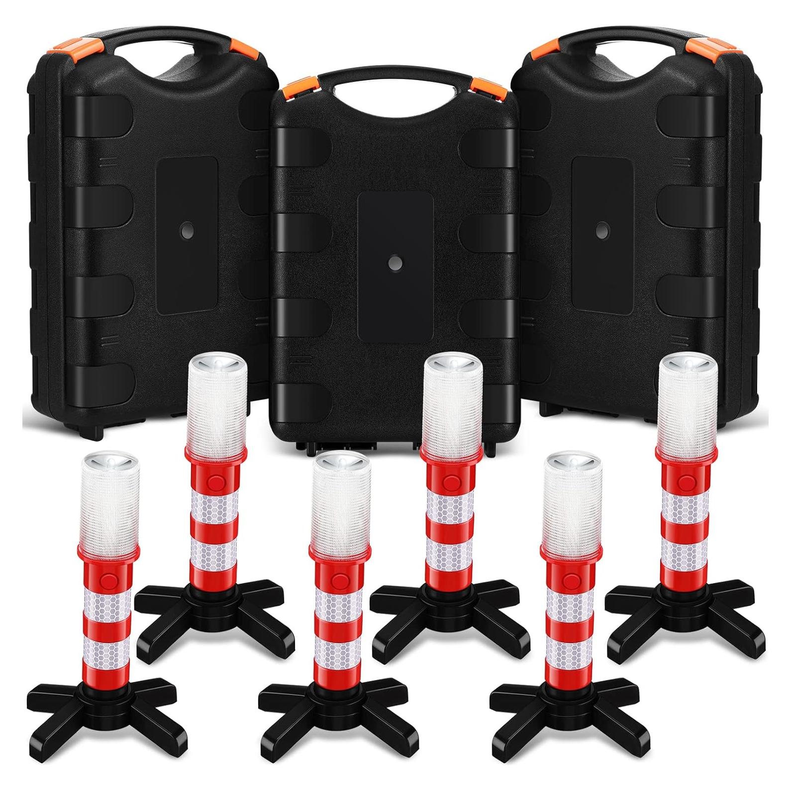 6 Piezas Luces LED de Emergencia Riakrum con Soportes Magnéticos