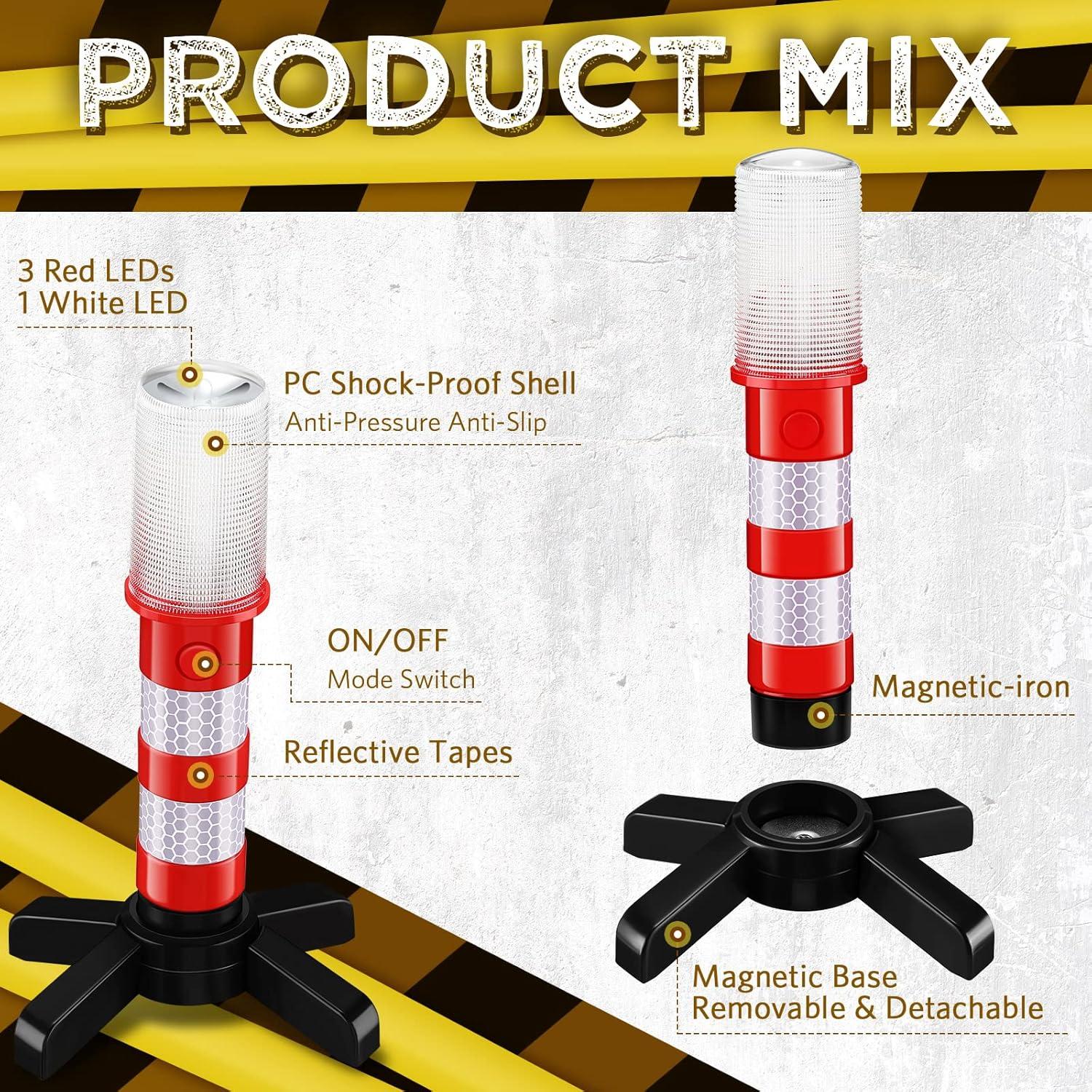 6 Piezas Luces LED de Emergencia Riakrum con Soportes Magnéticos