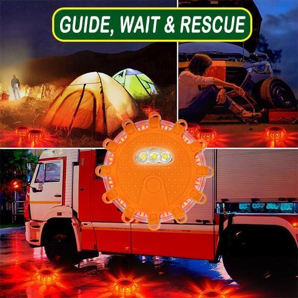 Kit de Luces de Emergencia HEIGPAN GP904 LED 4Pack 9 Modos