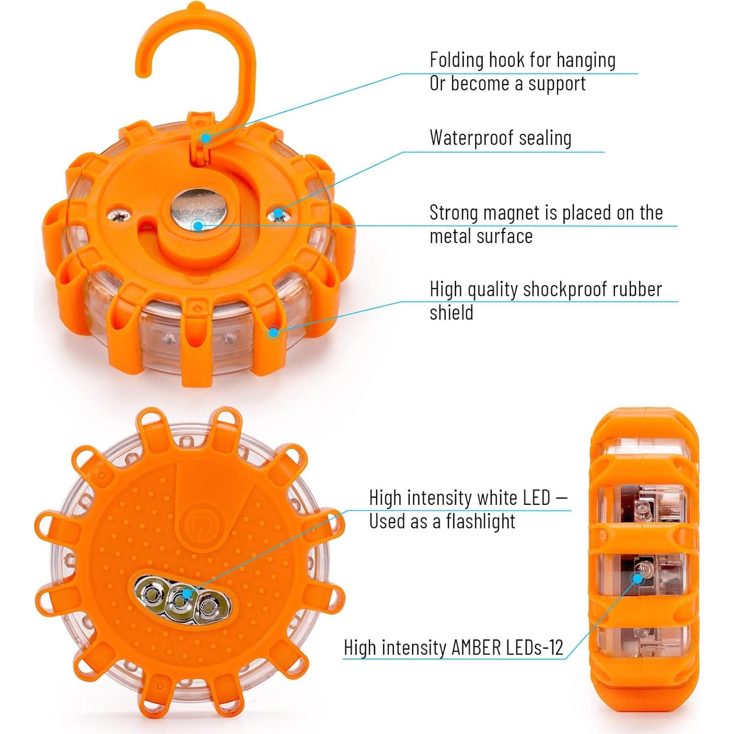 Kit de luces de advertencia LED HEIGPAN GP906, 6 unidades