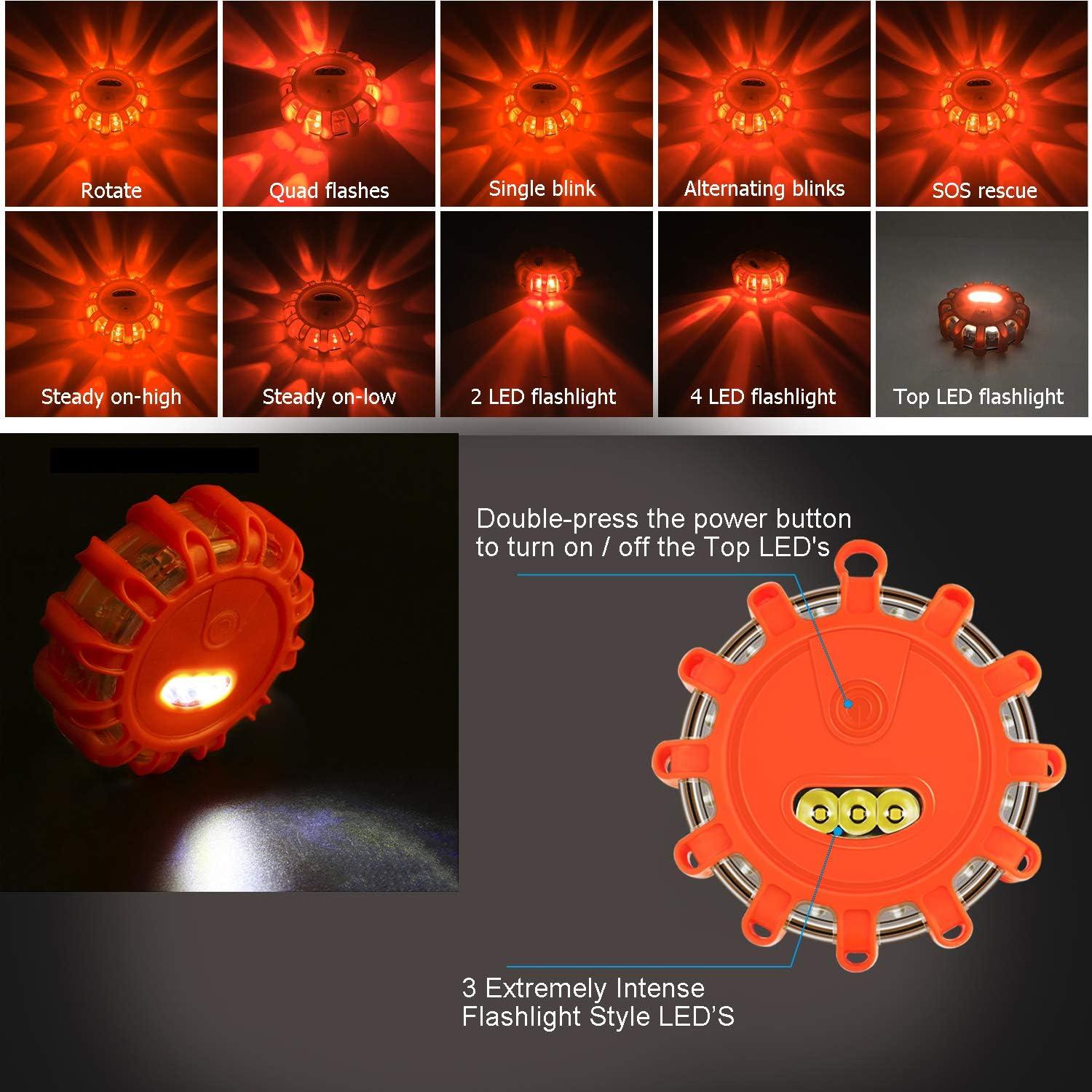 Tobfit Kit de 3 Luces LED de Emergencia con Base Magnética