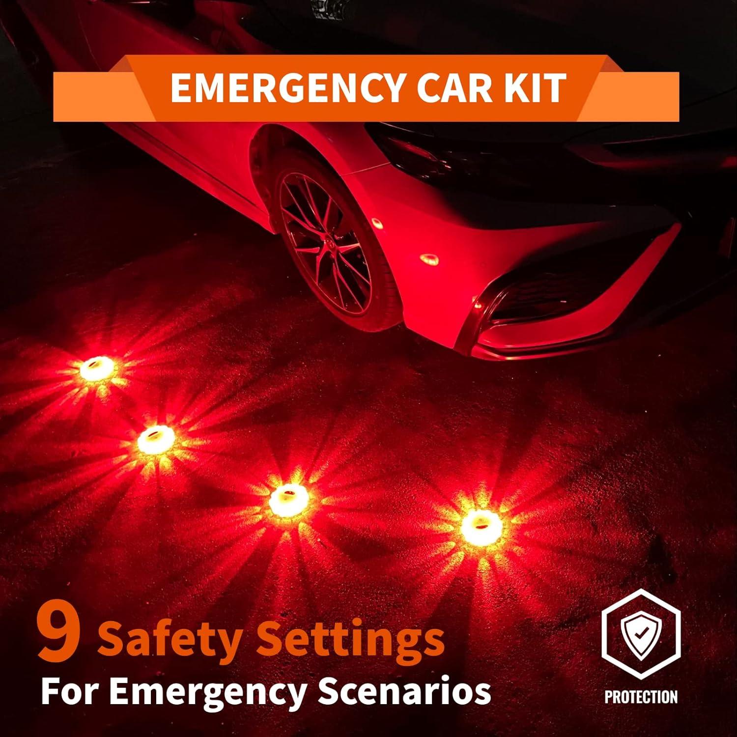 Kit de Emergencia LED Markstor - 6 Luces de Seguridad Naranjas