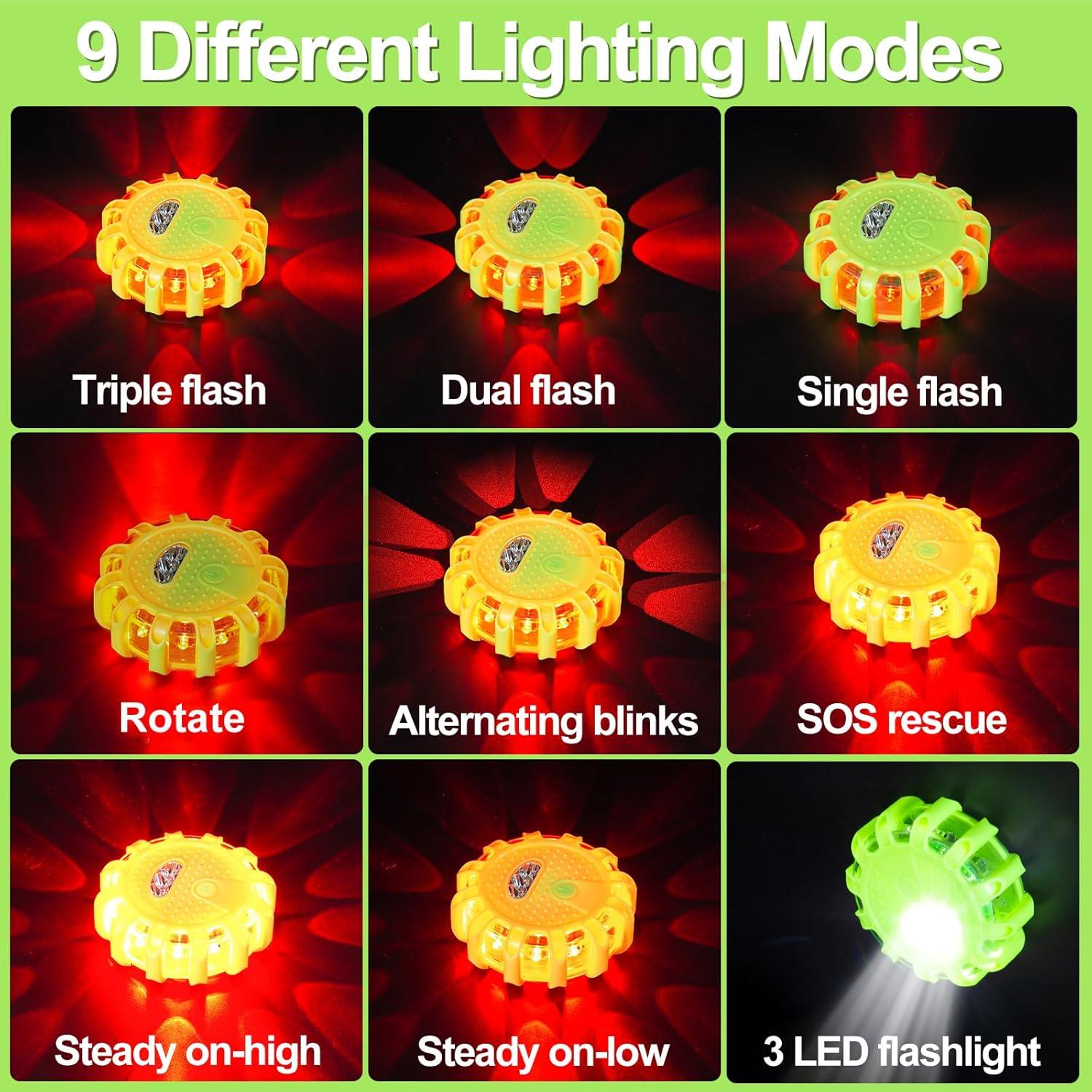 CICMOD Kit de Luces de Emergencia LED 6 Piezas Verde IP67