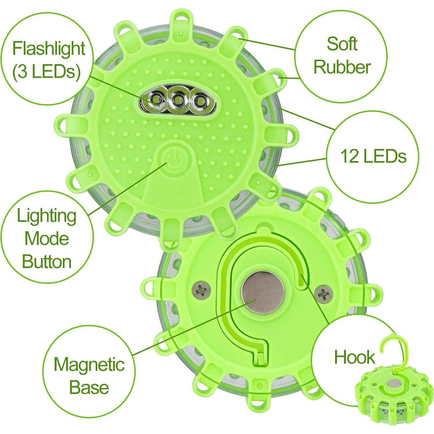 CICMOD Kit de Luces de Emergencia LED 6 Piezas Verde IP67