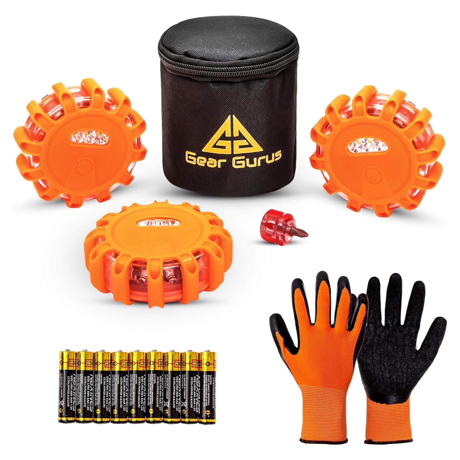 Kit de 3 Flares LED Gear Gurus - Luz de Advertencia de Seguridad