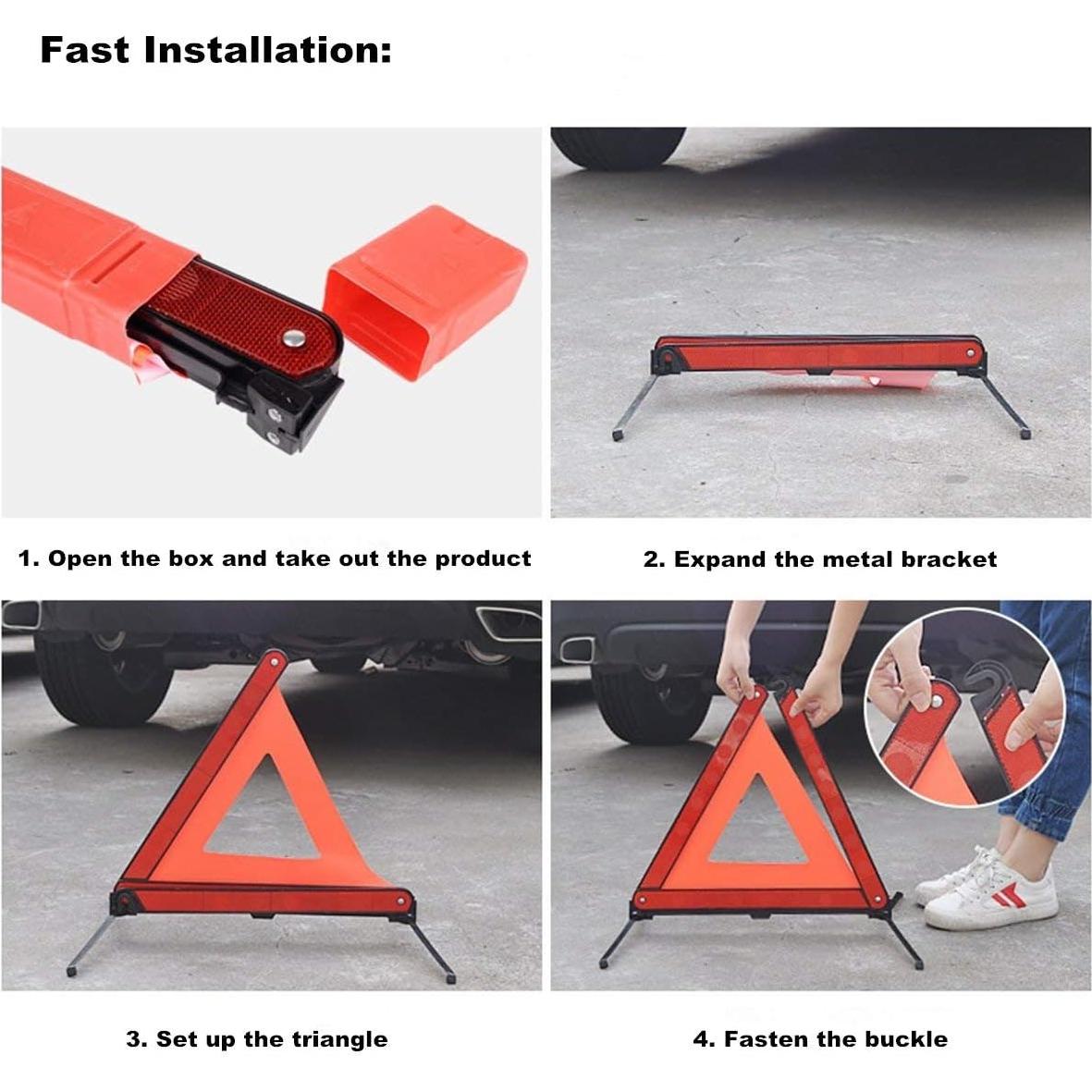 Kit de Triángulo de Seguridad Aikko 3 Piezas Reflectantes