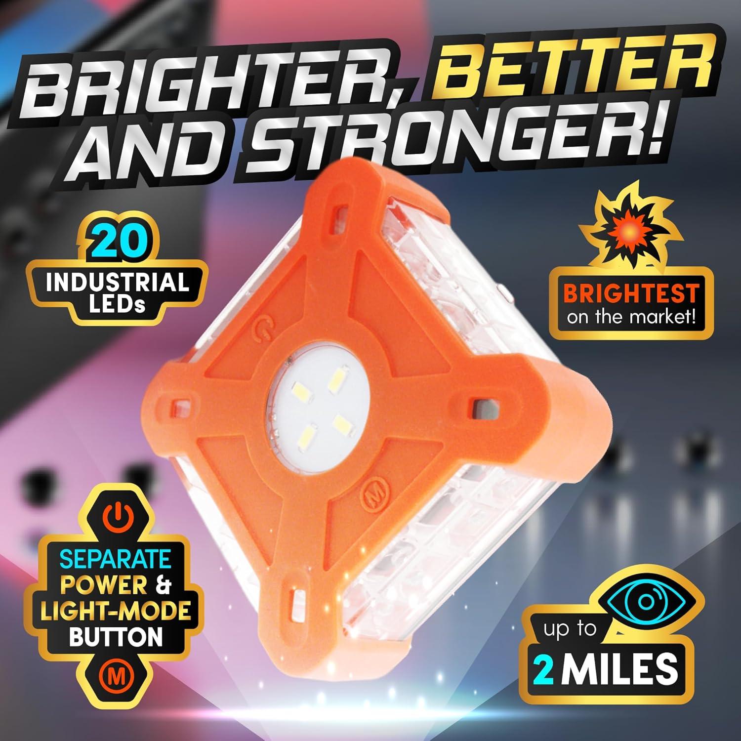 Luces de Emergencia LED Marcala | Paquete de 3 Flares Cuadrados