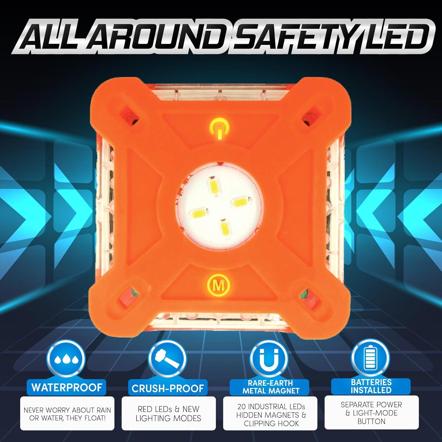 Luces de Emergencia LED Marcala | Paquete de 3 Flares Cuadrados