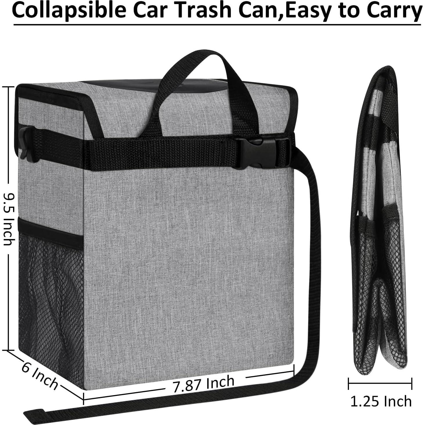 Bote de Basura para Auto ELONGRIVER 7.57L Gris Plegable