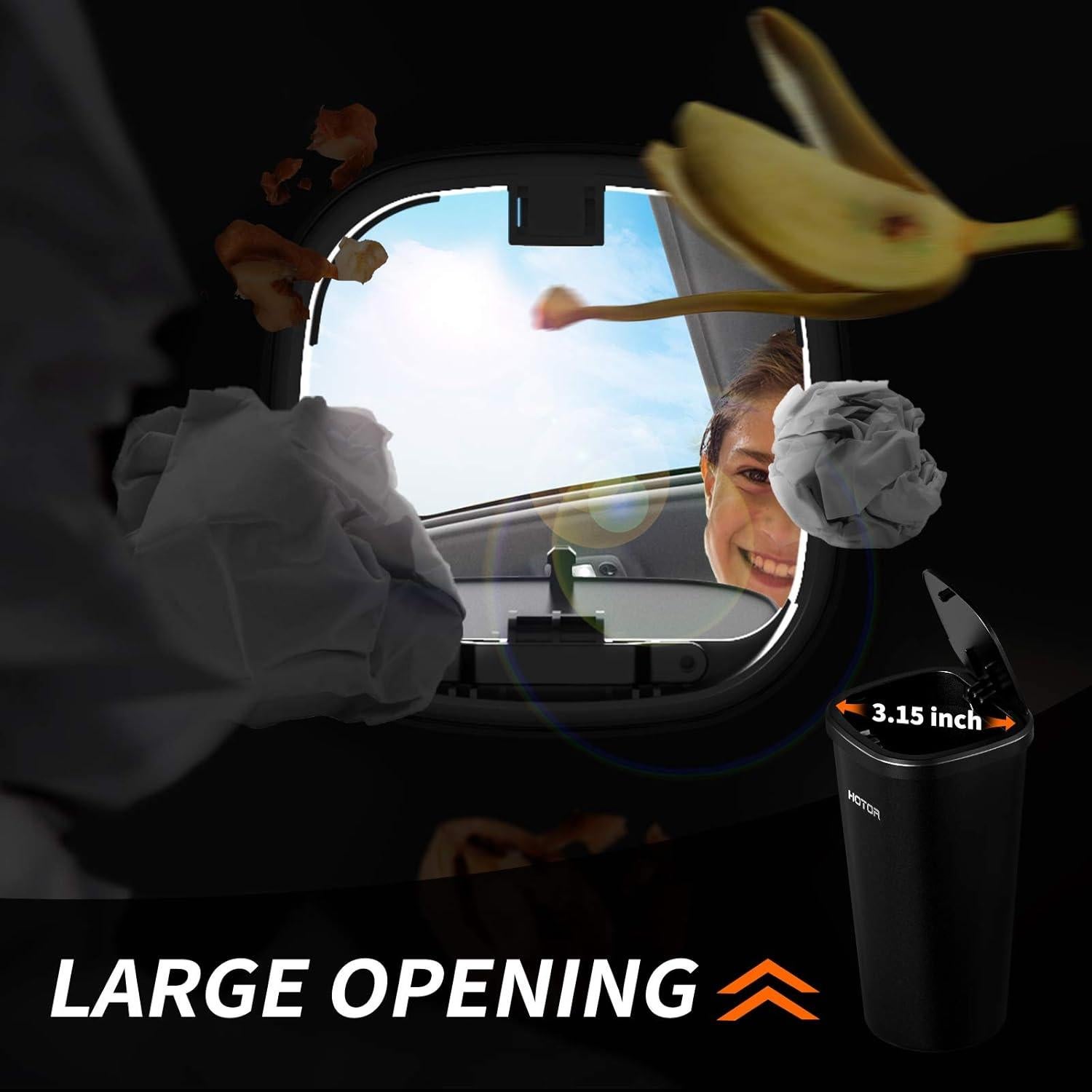 Basurero de Coche HOTOR con 30 Bolsas, Compacto y Portátil