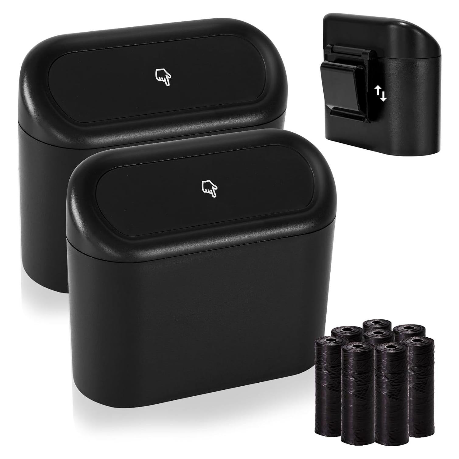 Mini Basurero de Coche Ginsco 2 Pack con Tapa y 120 Bolsas