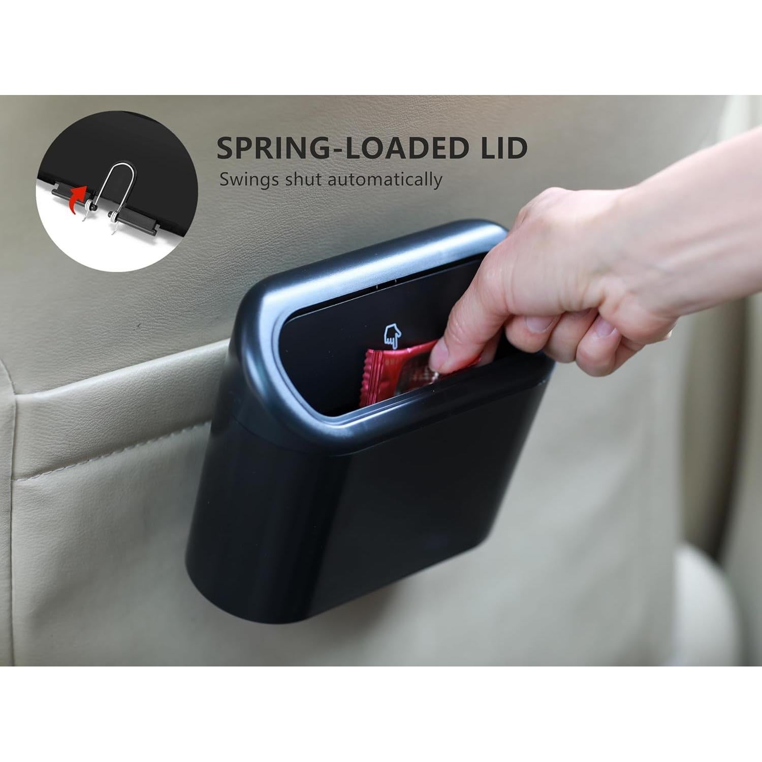 Mini Basurero de Coche Ginsco 2 Pack con Tapa y 120 Bolsas