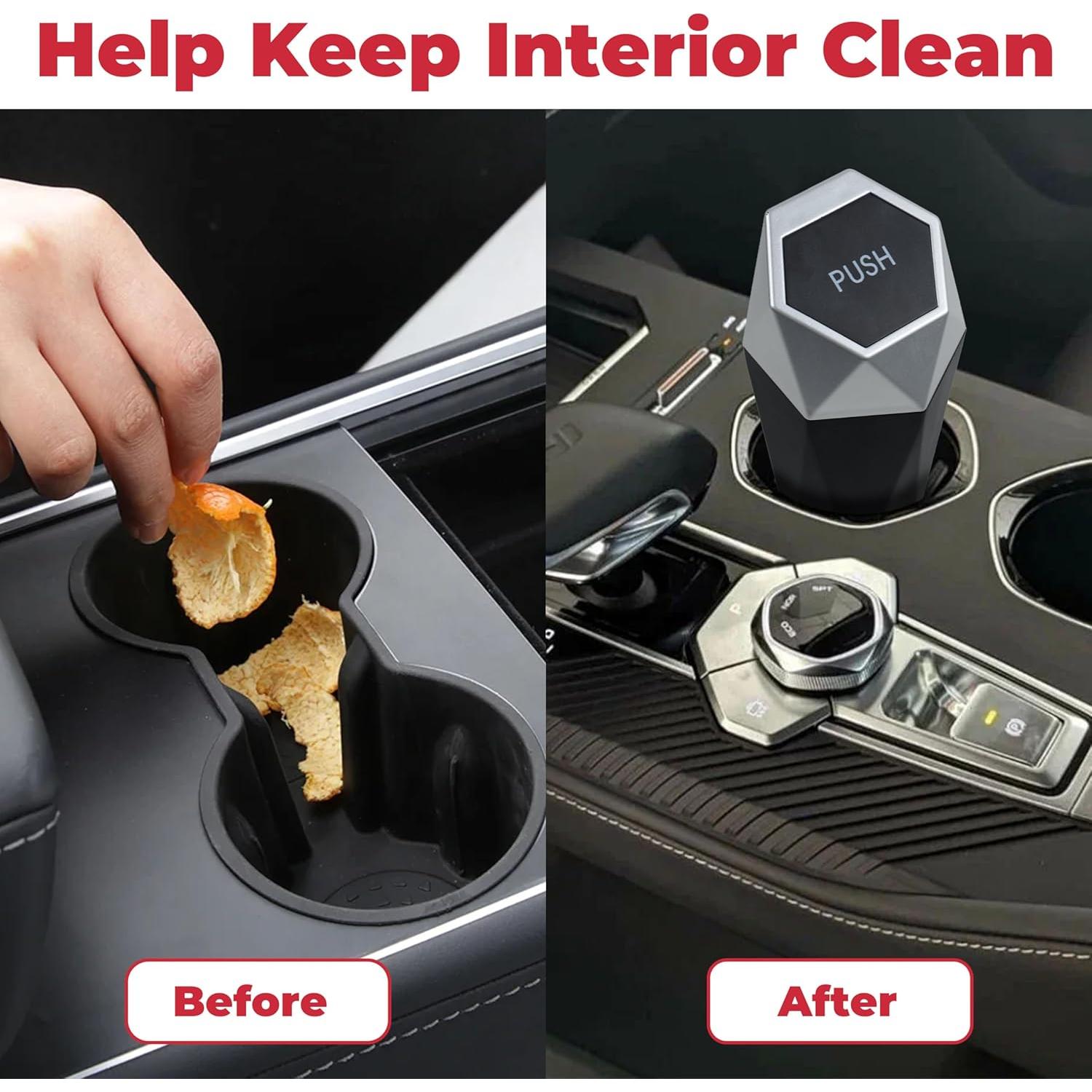 Basurero de coche BFXM con tapa, 600ml, compacto y duradero