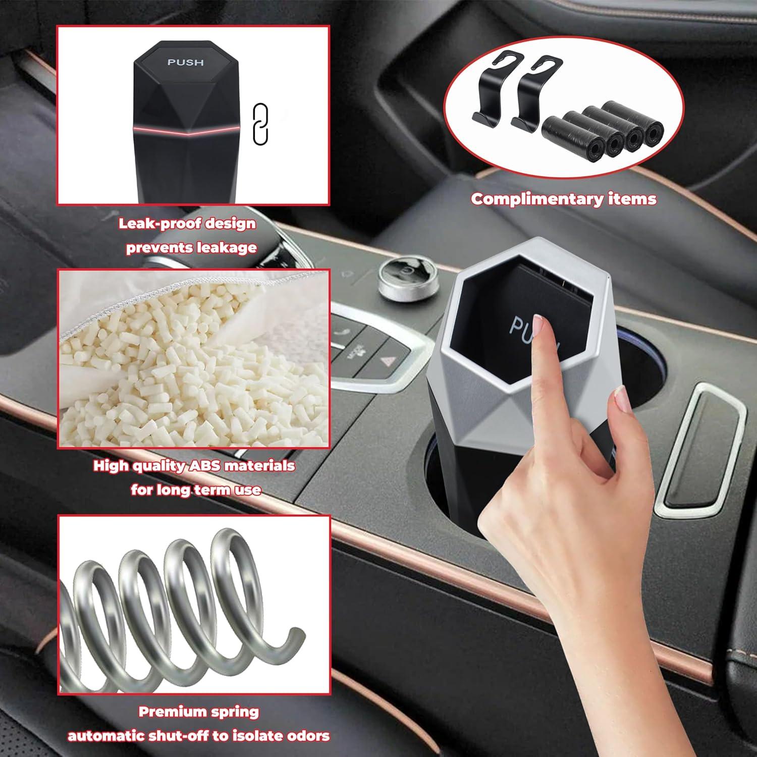 Basurero de coche BFXM con tapa, 600ml, compacto y duradero