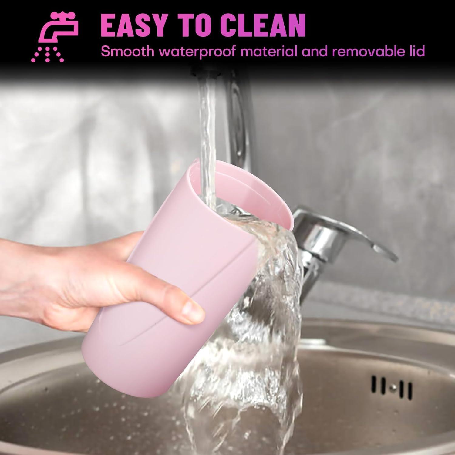 Mini Basurero Vehicular SGLRT Rosa a Prueba de Fugas 16.5x10.2cm