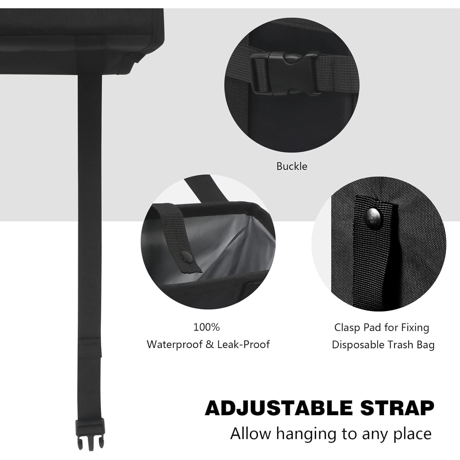 Basurero de Auto Homelove Plegable Impermeable Negro 24x24 cm