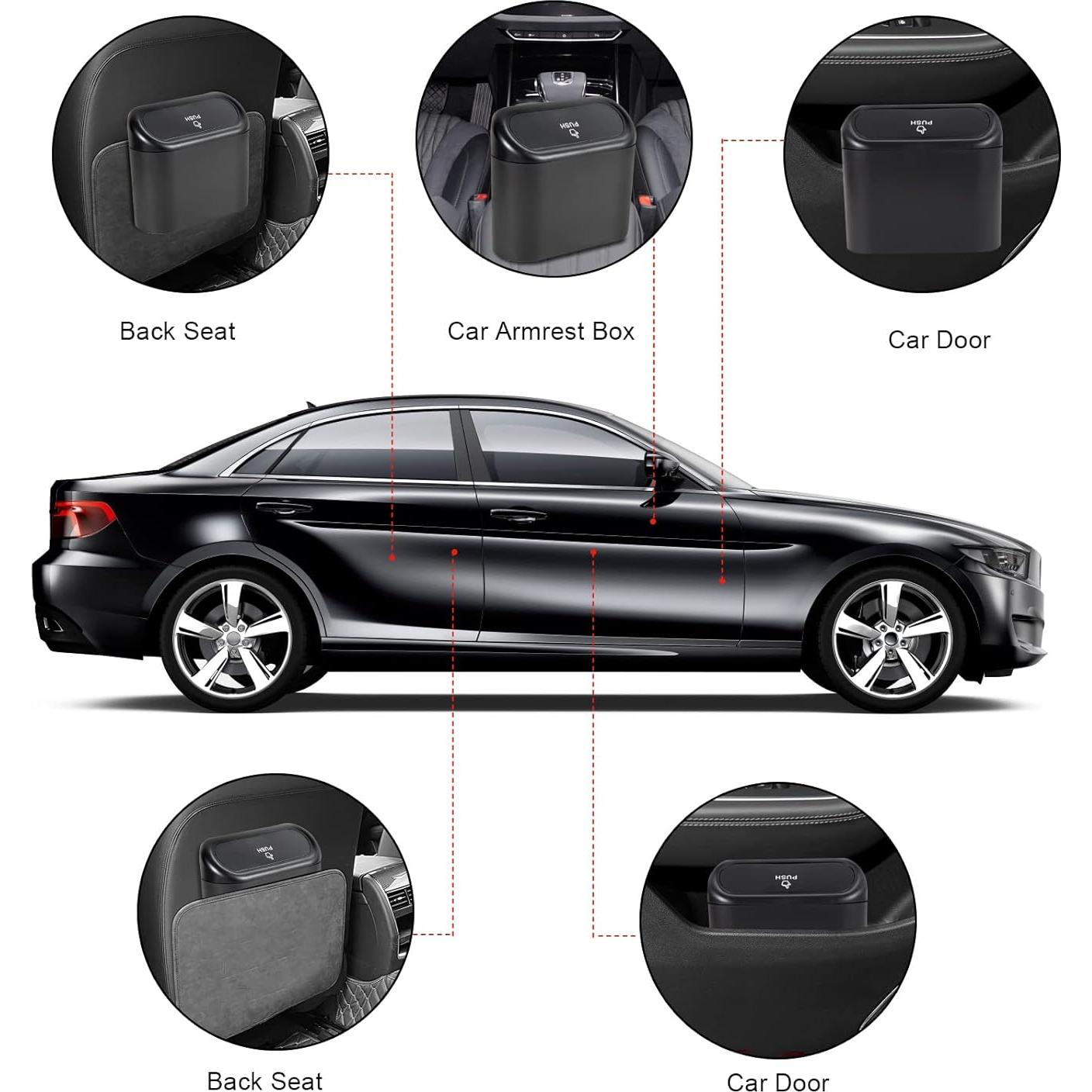 Mini Basurero de Auto EnthuLove con Tapa y 150 Bolsas