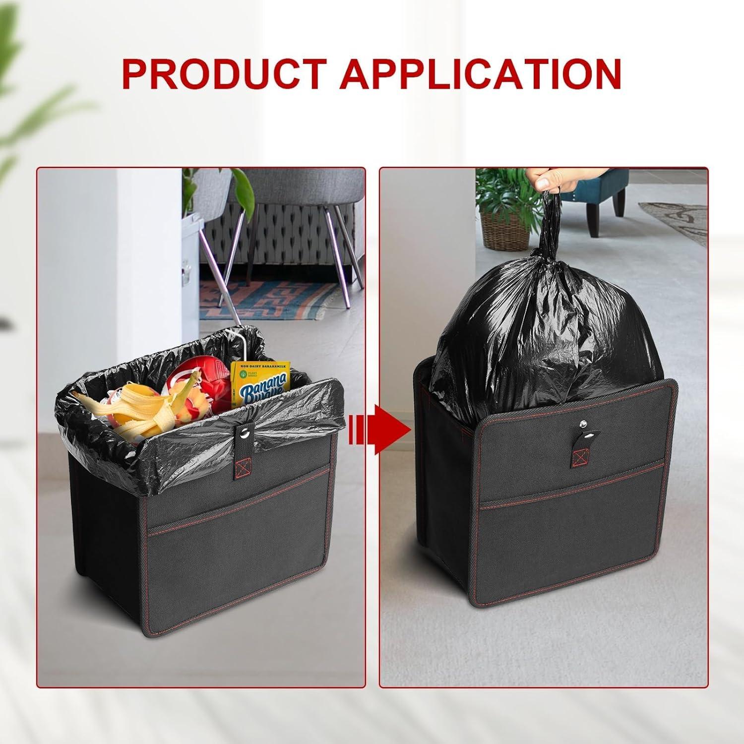 Basurero de Auto Simple Deluxe 11.4 Litros Plegable Impermeable Negro