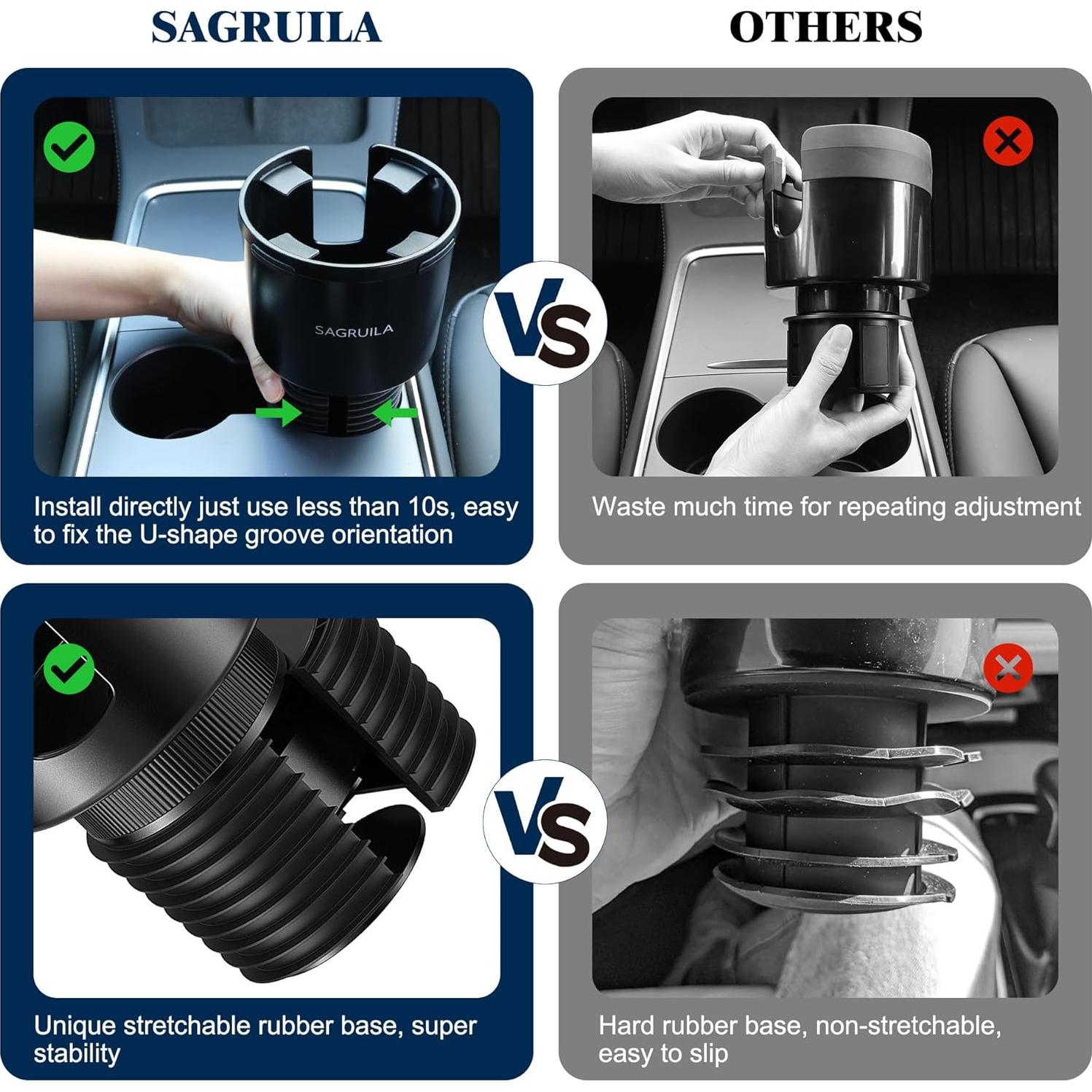 Expansor de Soporte para Tazas de Auto SAGRUILA - Base Estirable