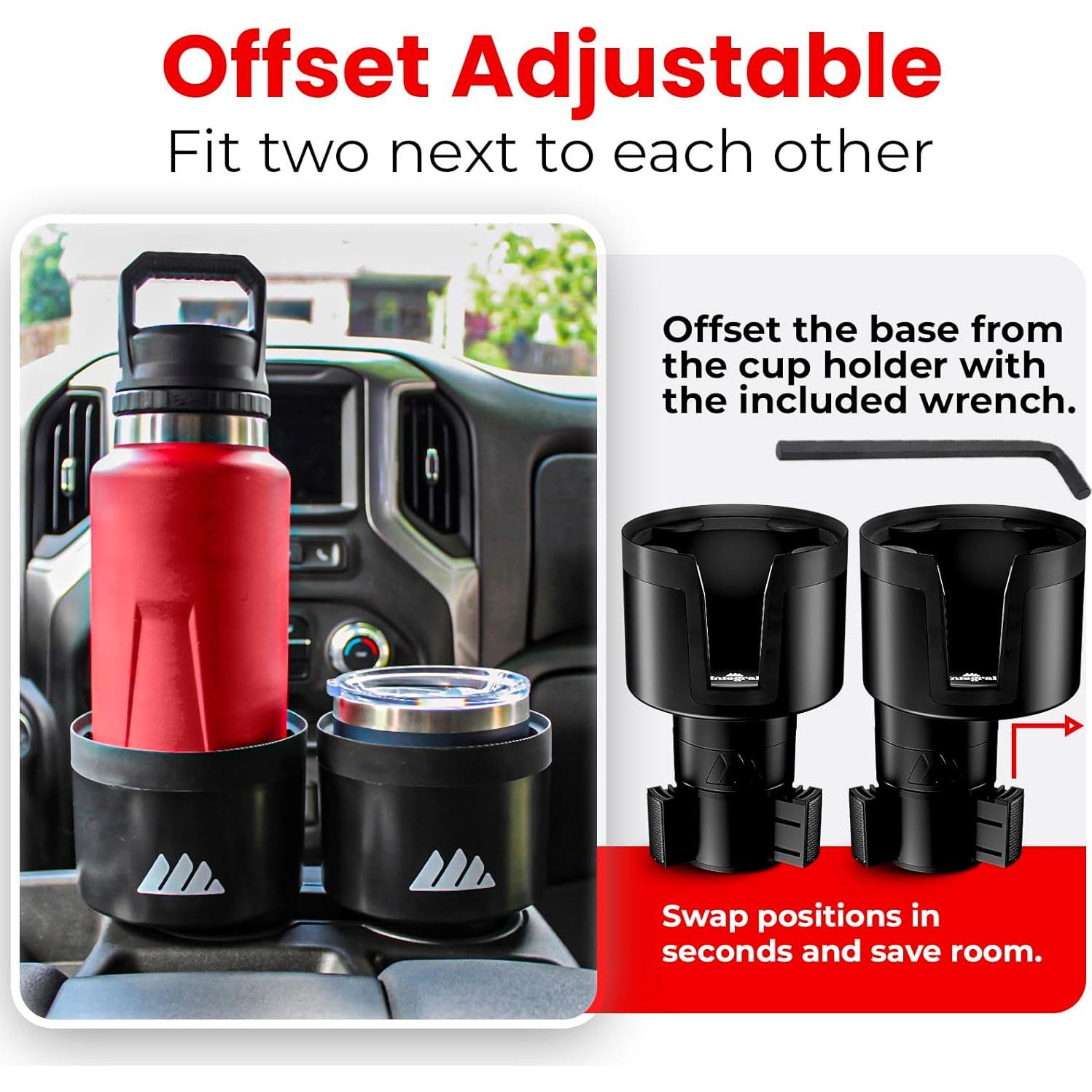 Expansor Soporte Taza Coche Integral T17 Ajustable Negro