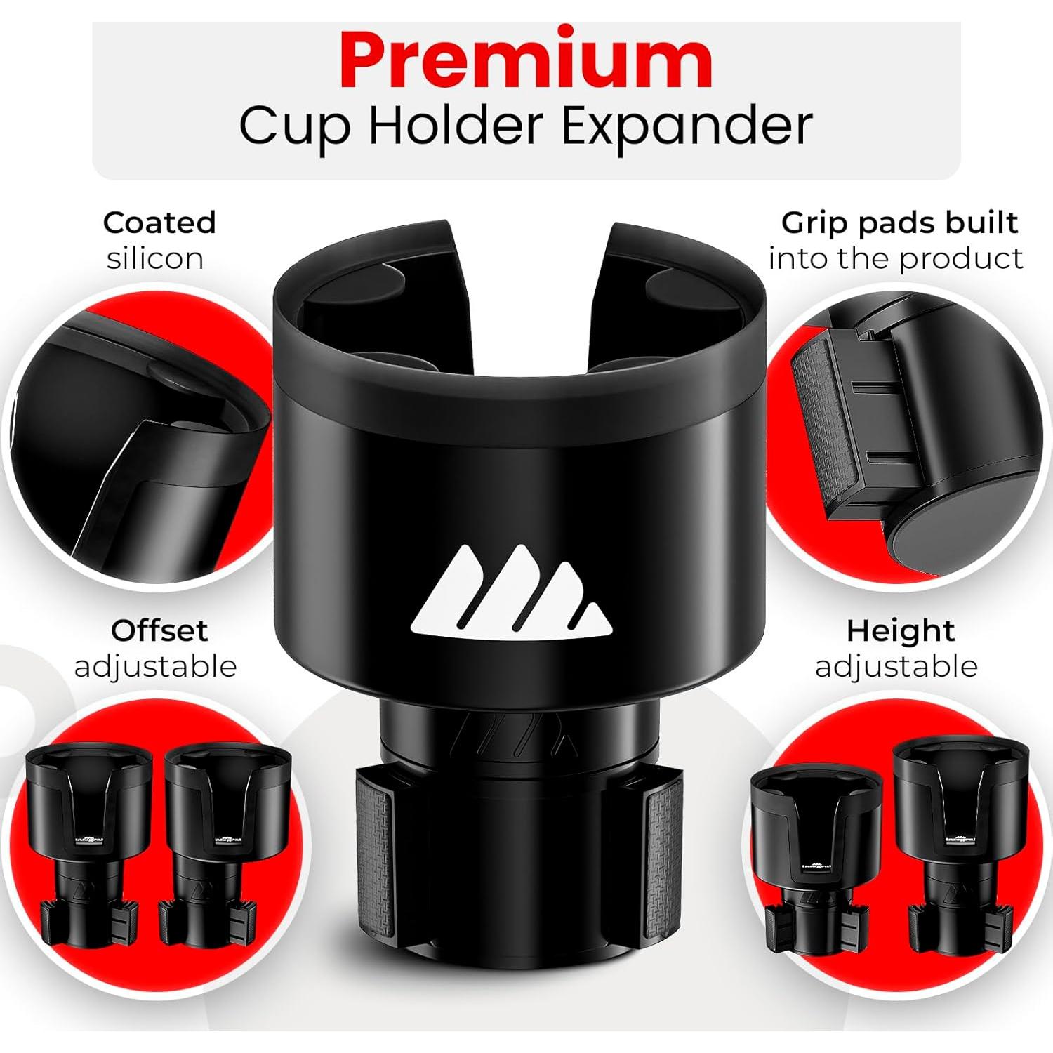 Expansor Soporte Taza Coche Integral T17 Ajustable Negro