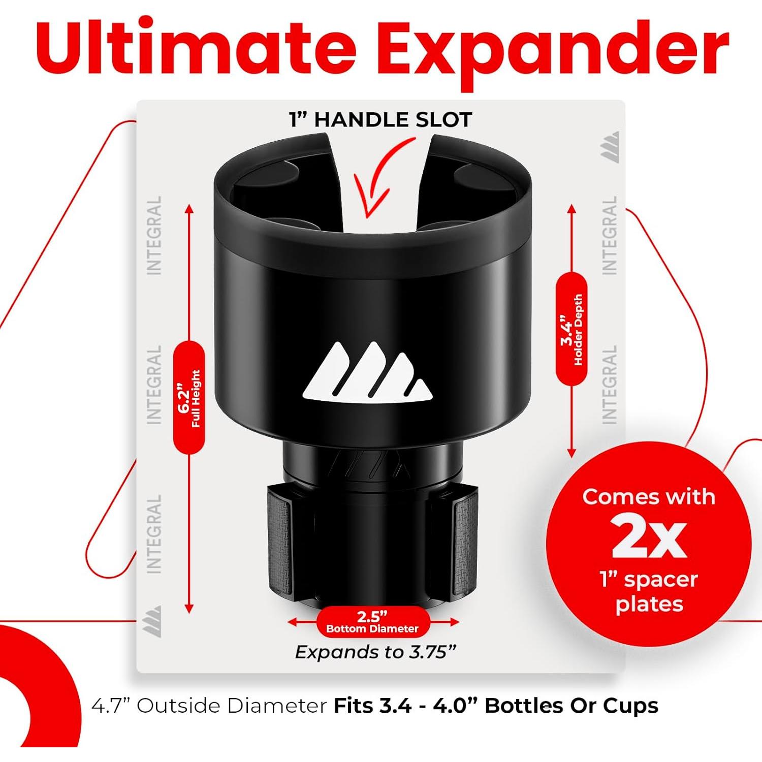 Expansor Soporte Taza Coche Integral T17 Ajustable Negro