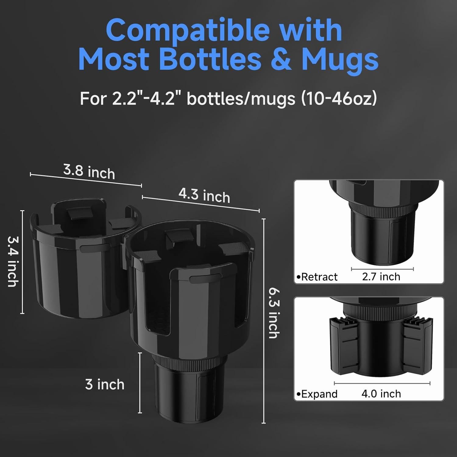 Expansor Soporte para Tazas DYLEN 2 en 1 Ajustable Automóvil