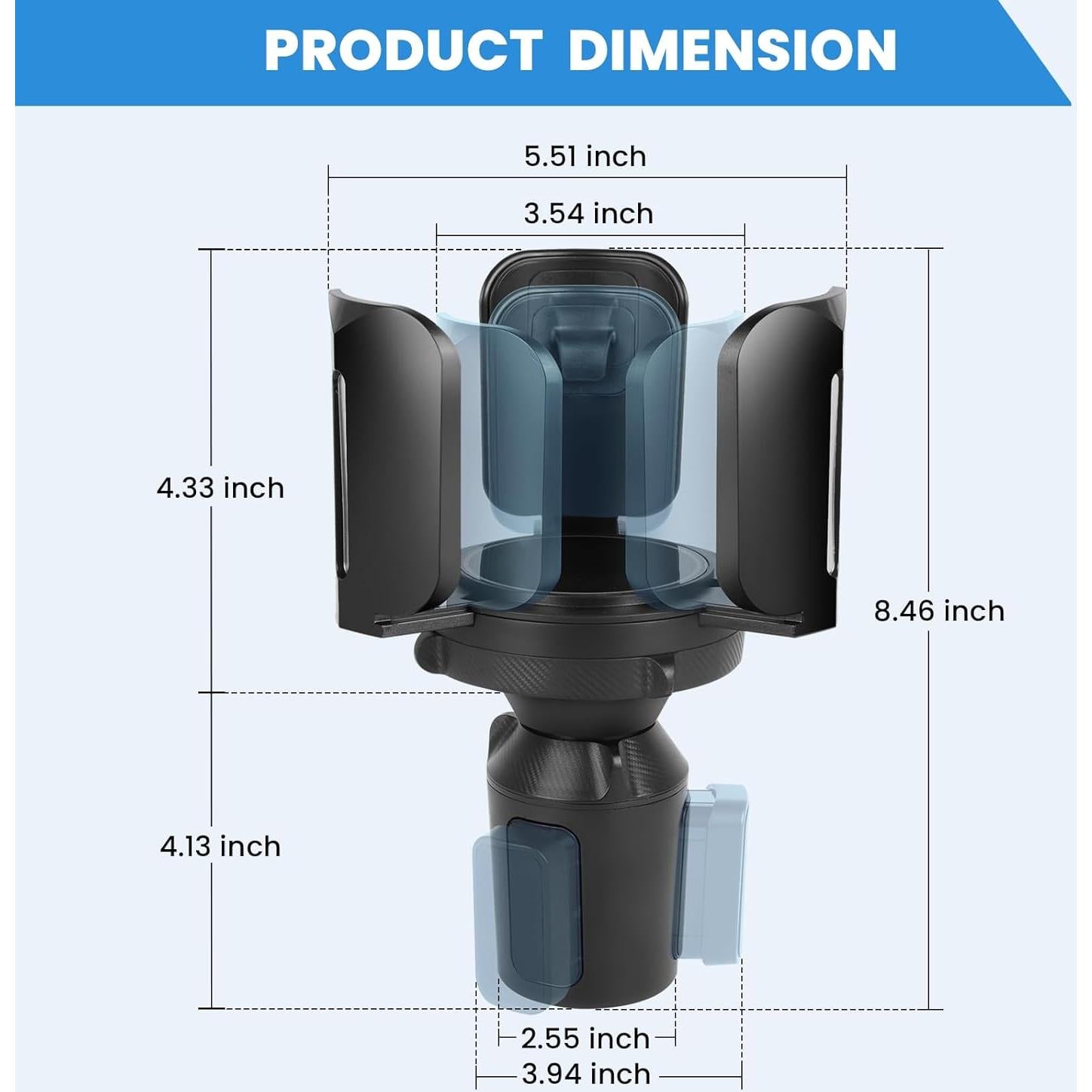 Expansor de Portavasos para Auto Octomo Ajustable 6.5-14 cm