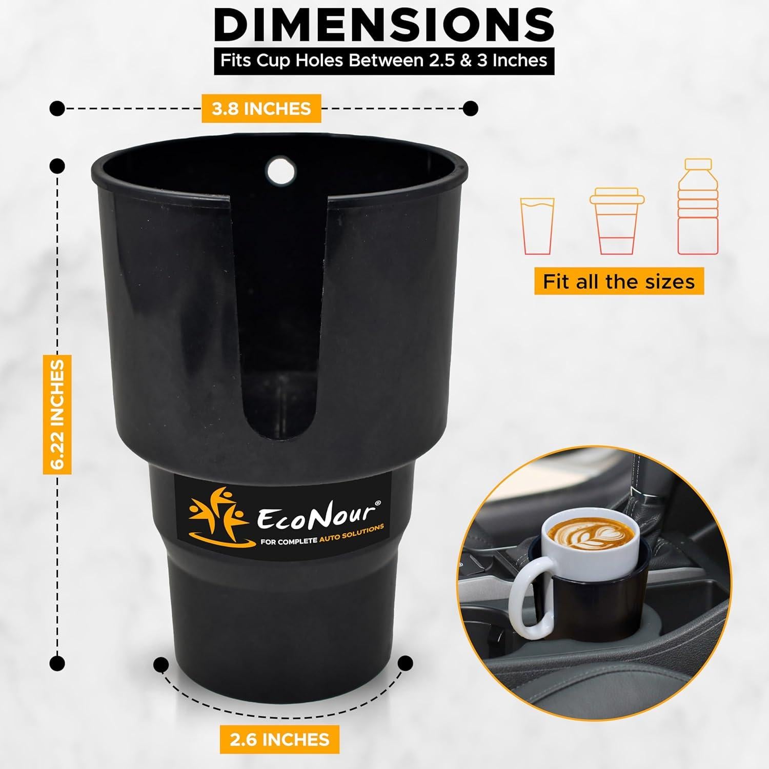 Expansor de Soporte para Tazas EcoNour - Adaptador Universal Negro