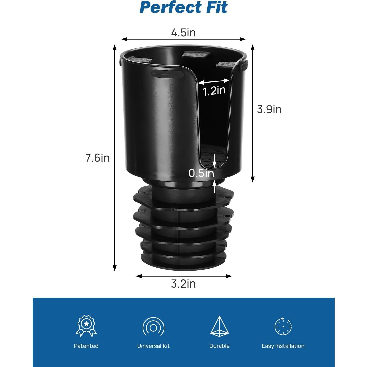 Expansor de Soporte para Tazas JOYTUTUS Grande Negro 3.4-4"