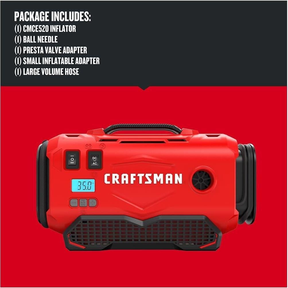 Inflador de Neumáticos CRAFTSMAN V20, Compresor Portátil 20V