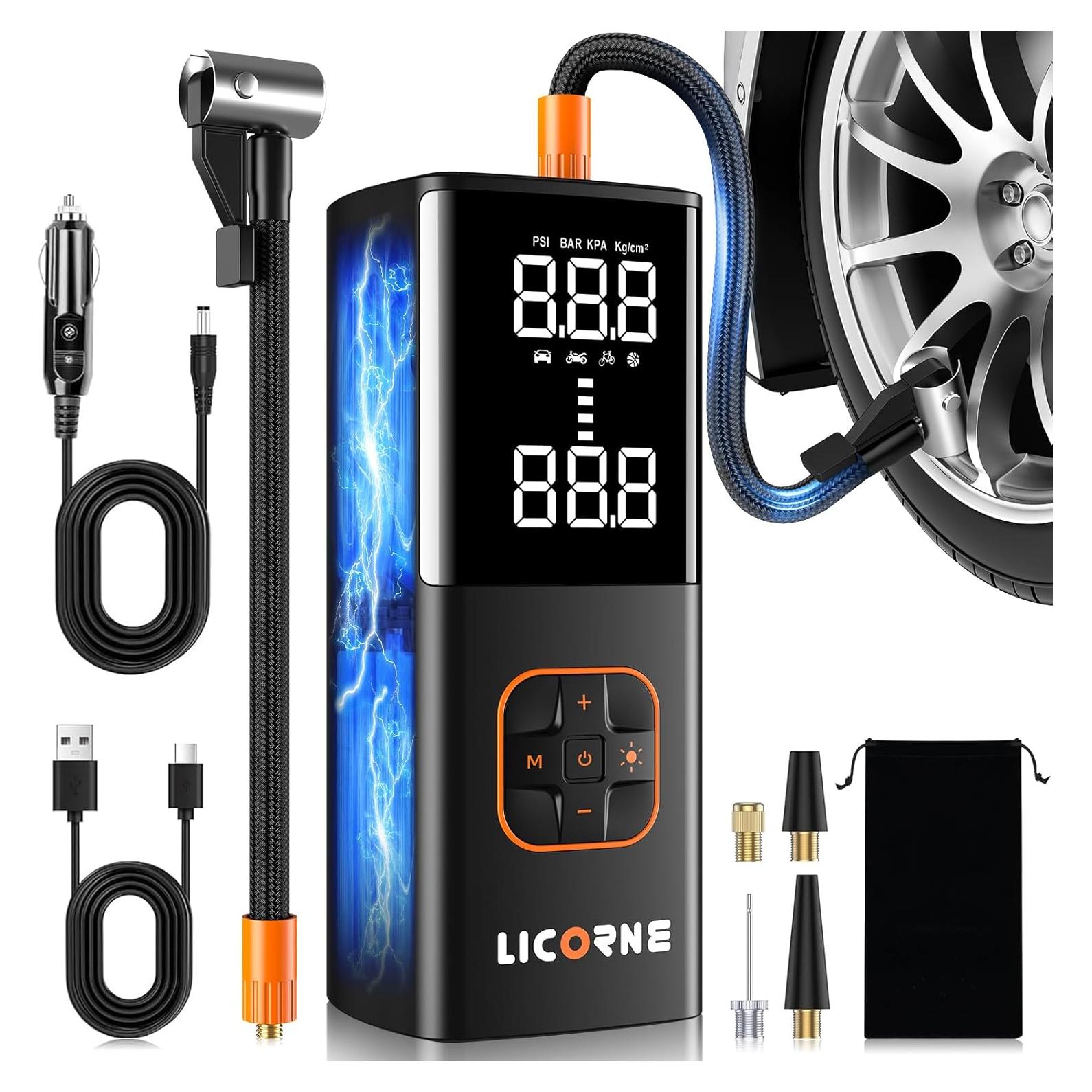 Compresor de Aire Portátil LICORNE P008BK 180PSI Inalámbrico