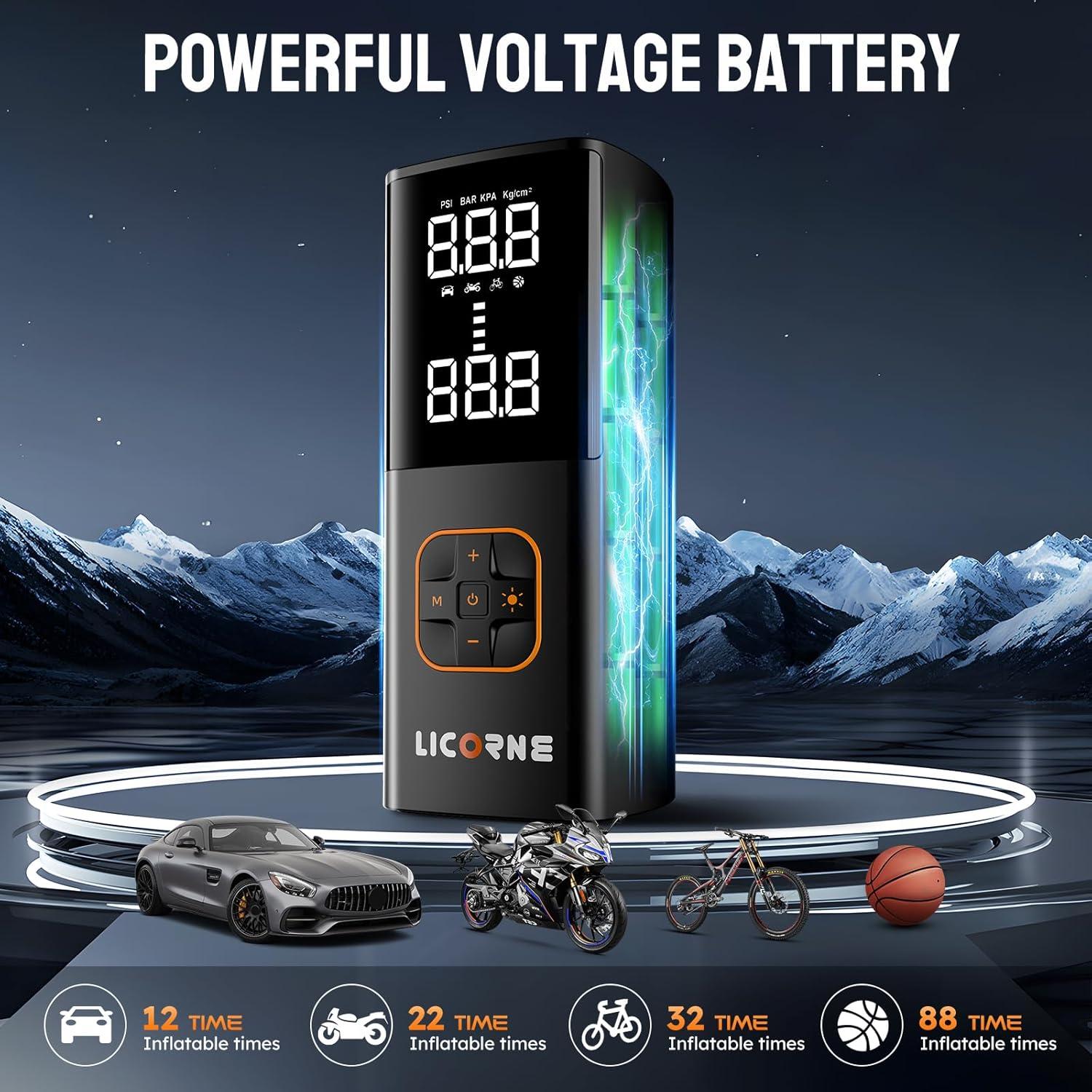Compresor de Aire Portátil LICORNE P008BK 180PSI Inalámbrico