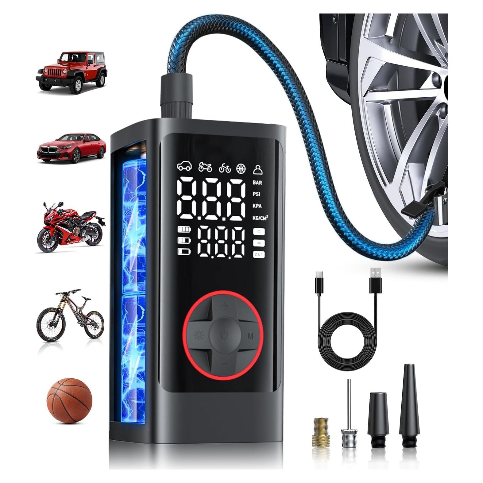 Compresor de Aire Portátil Pumptiva 150 PSI con Luz LED