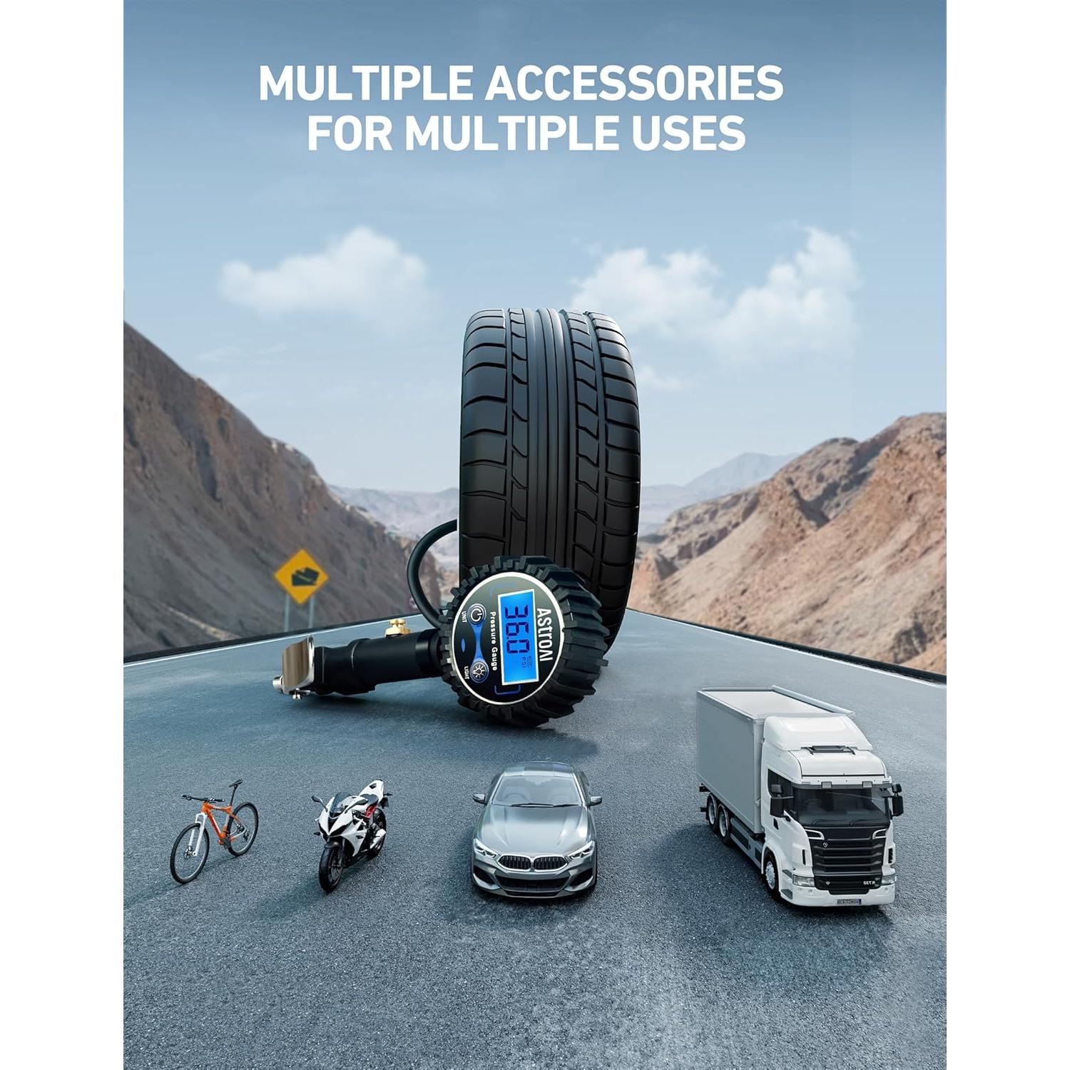 Medidor Digital de Presión de Neumáticos AstroAI 250 PSI