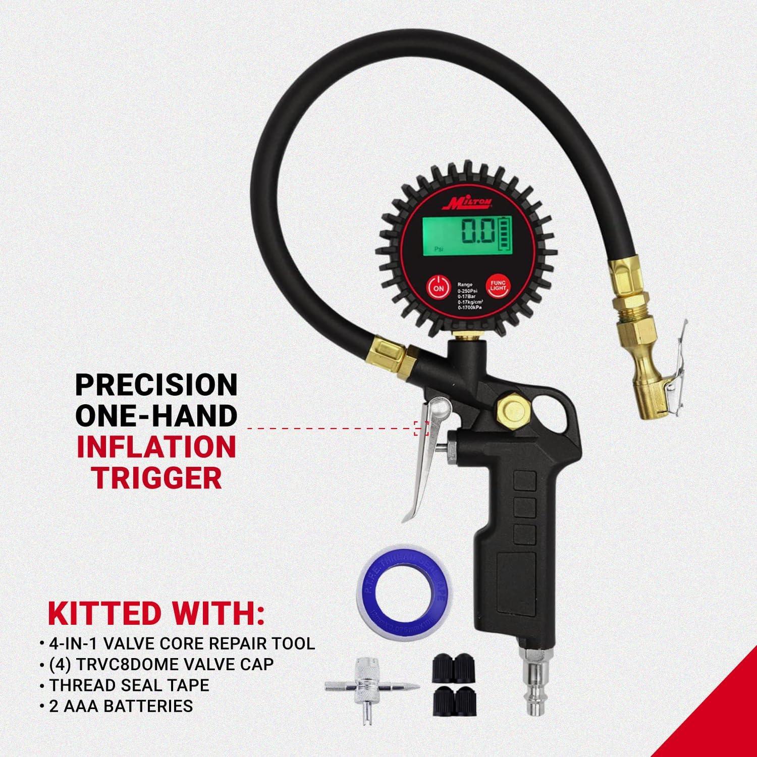 Inflador Digital de Neumáticos Milton 507KIT 0-250 PSI
