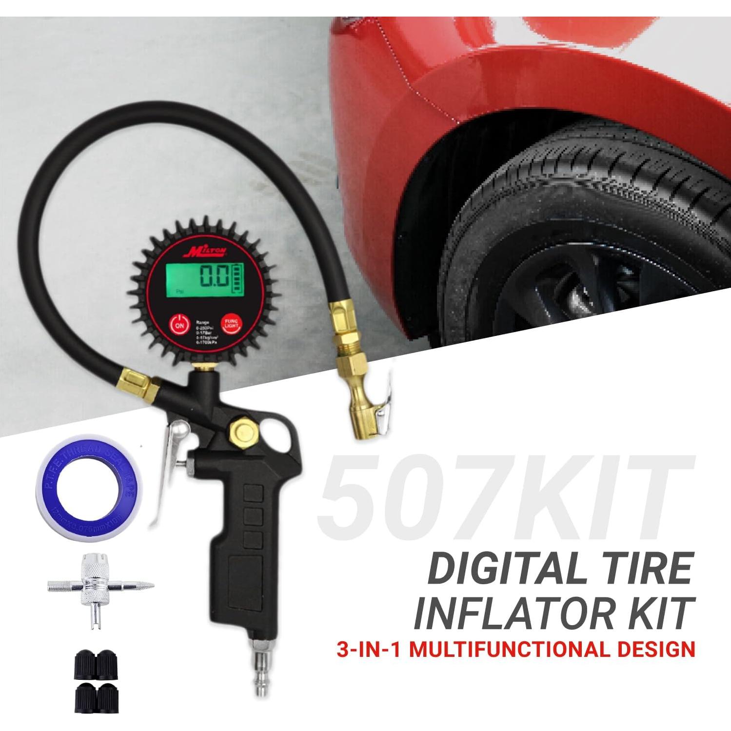 Inflador Digital de Neumáticos Milton 507KIT 0-250 PSI