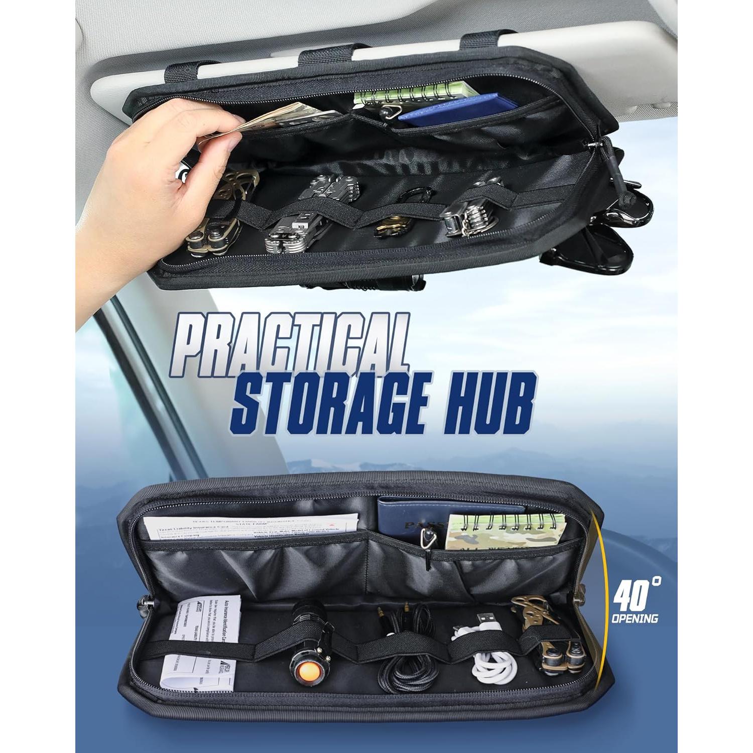 Organizador de Visera de Coche WYNEX con Panel Molle Negro