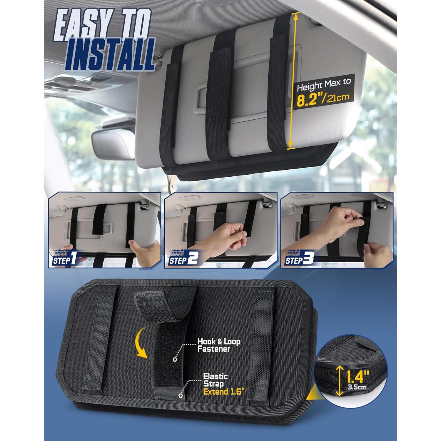 Organizador de Visera de Coche WYNEX con Panel Molle Negro