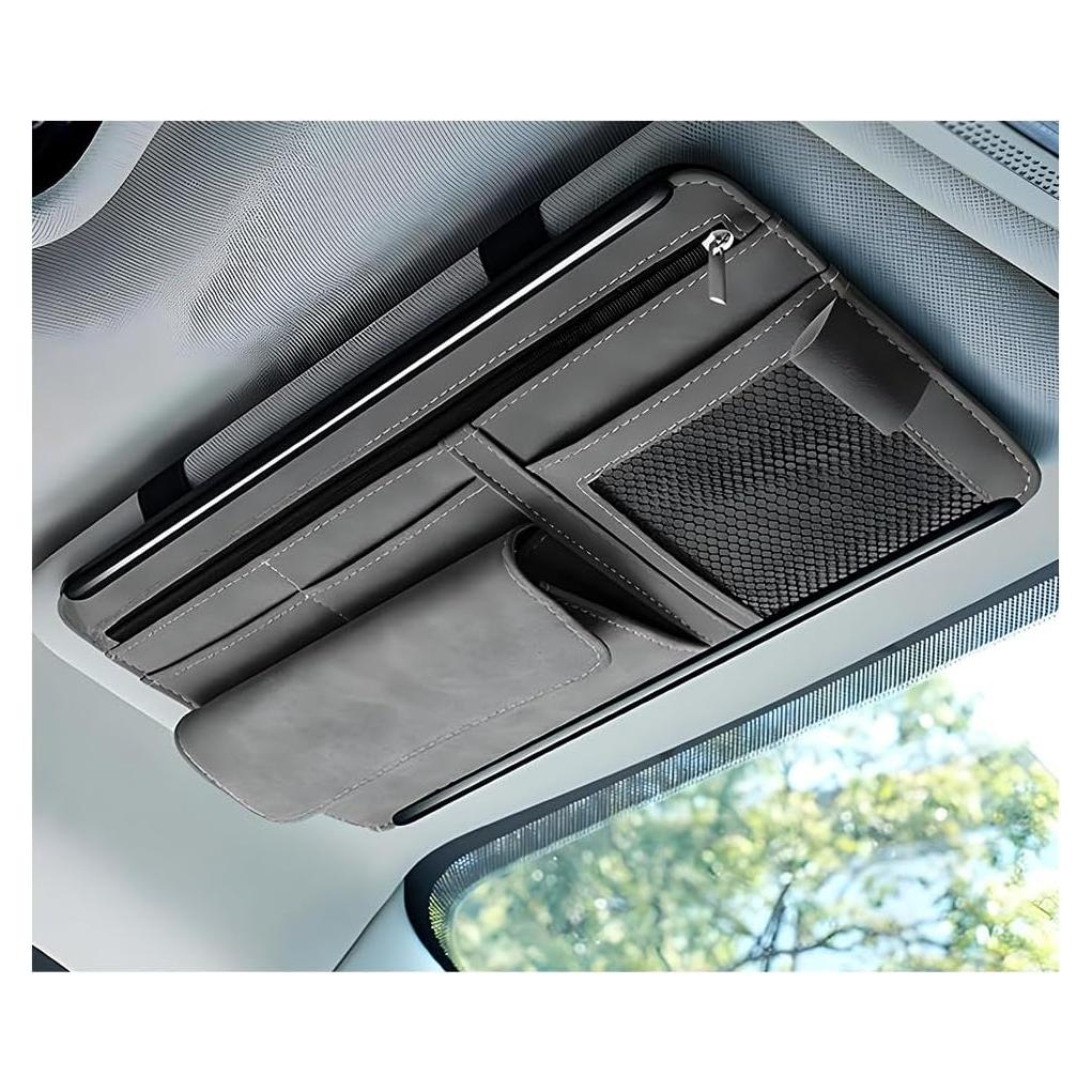 Organizador de Visera de Coche Yourkar Gris - Almacenamiento Práctico