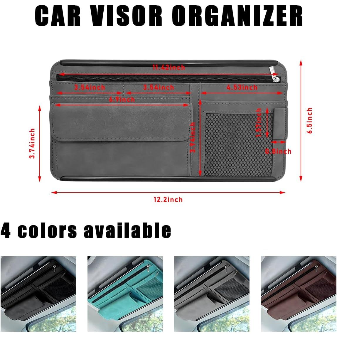 Organizador de Visera de Coche Yourkar Gris - Almacenamiento Práctico
