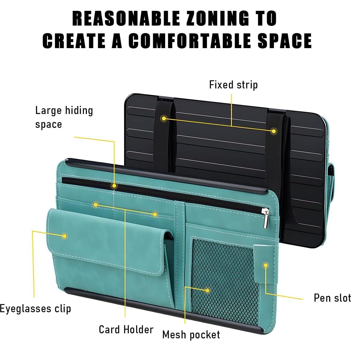 Organizador de Visera de Coche Yourkar Gris - Almacenamiento Práctico