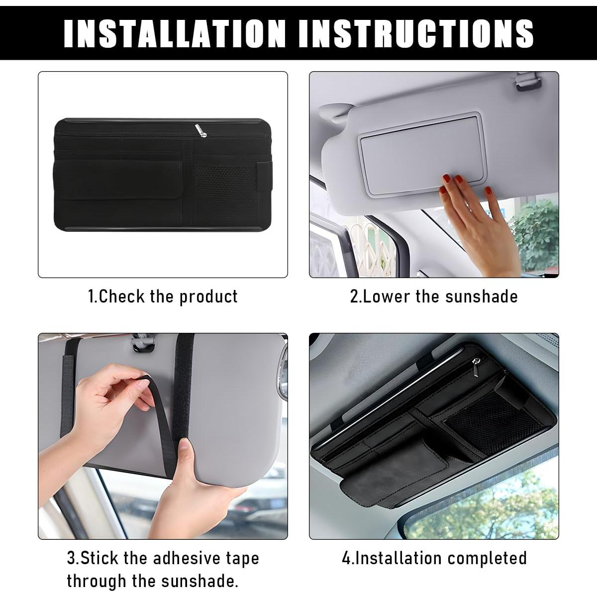 Organizador de Visera de Coche Yourkar Gris - Almacenamiento Práctico