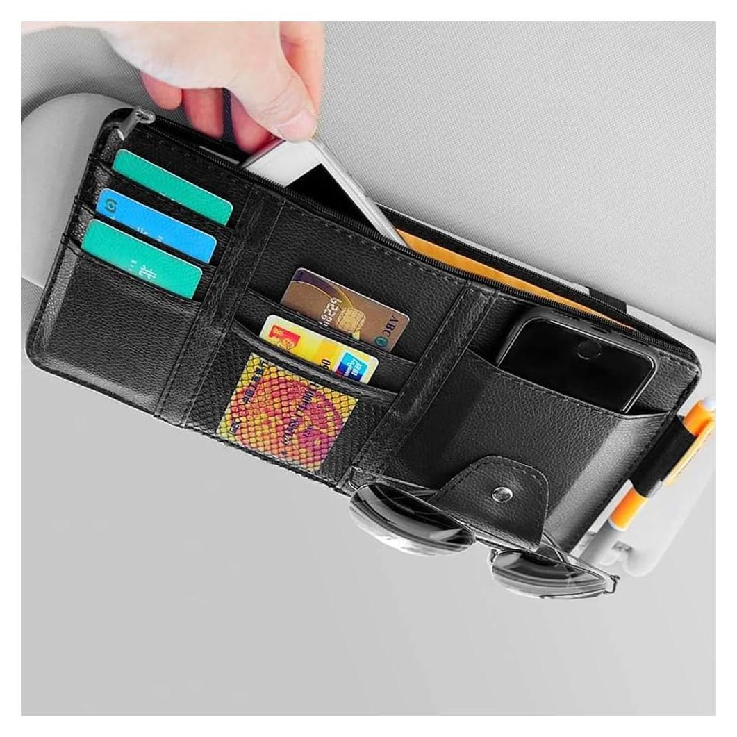 Organizador de Visera de Coche SEMBEM Negro con Múltiples Bolsillos