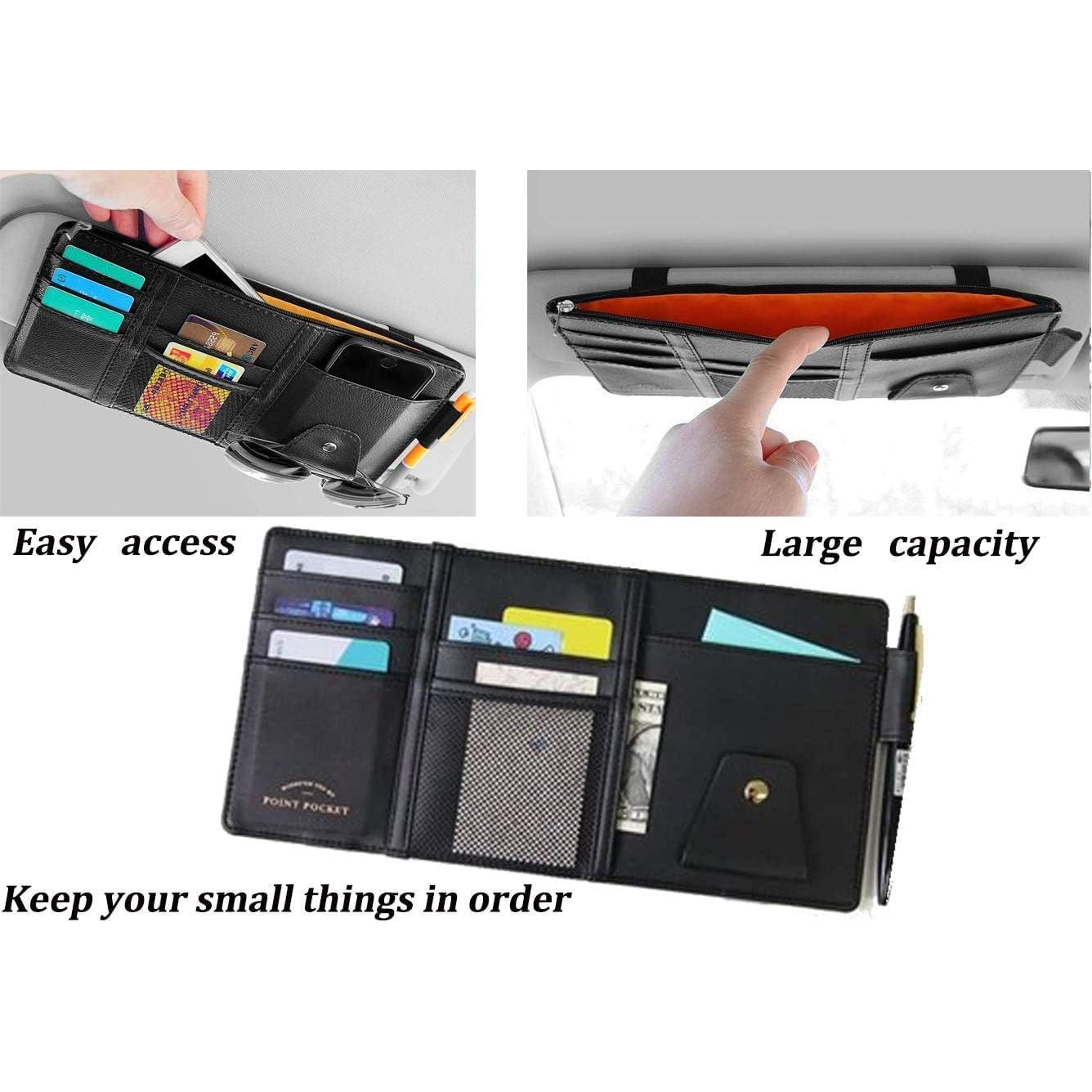 Organizador de Visera de Coche SEMBEM Negro con Múltiples Bolsillos