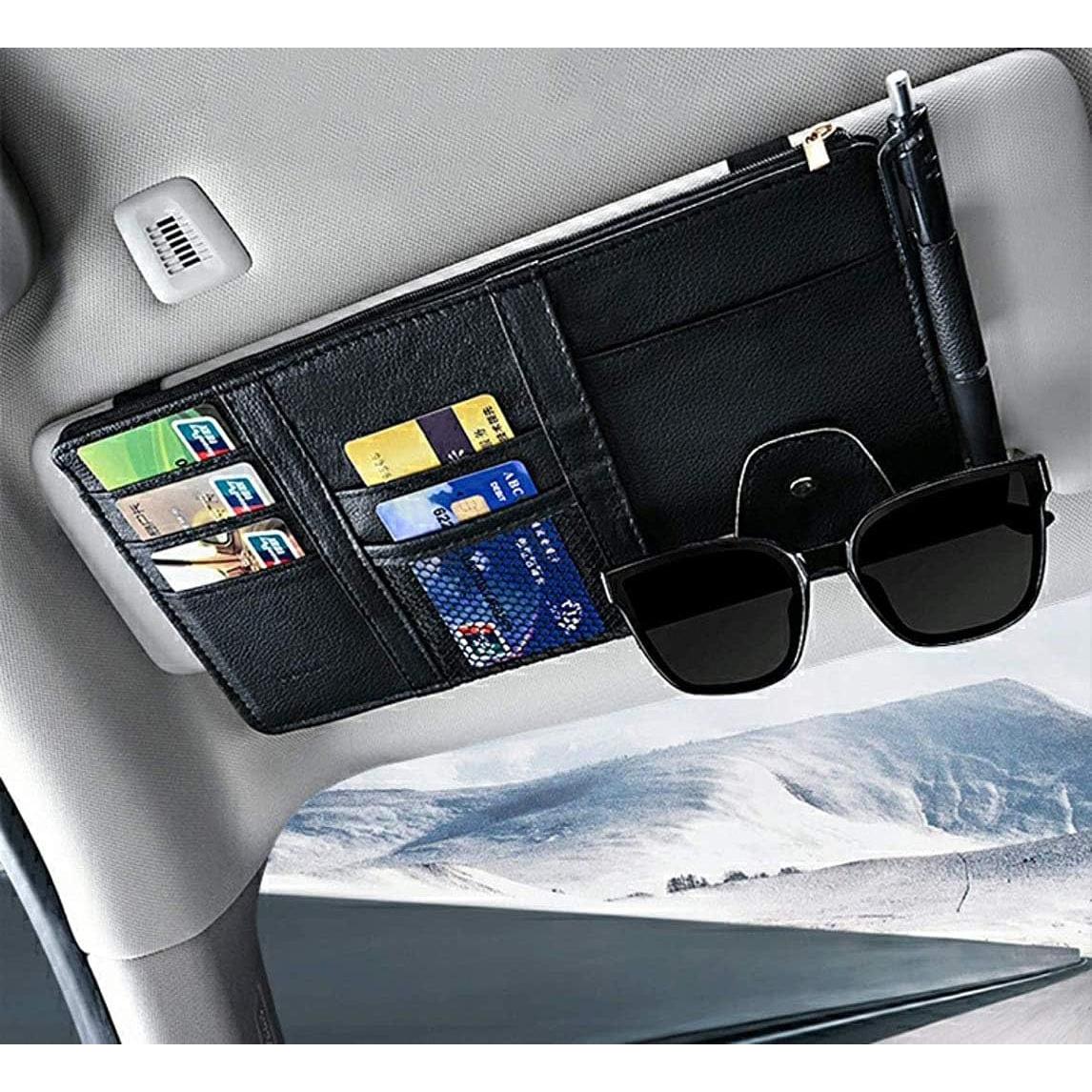 Organizador de Visera de Coche SEMBEM Negro con Múltiples Bolsillos